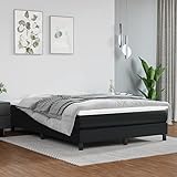 Möbelset Boxspringbett Bettgestell schwarz 135x190 cm 4FT6 Doppelbett Kunstleder