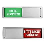 REFORUNG Bitte Klopfen-Bitte Nicht Stören Schild Türschilder Schiebeschild Acryl-Kunststoff Privatsphäre Türschild Bitte Klopfen Klebeschild mit Schieber Festhaltemagneten, 3M Klebefläche