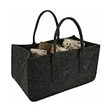 Holzkorb für Kaminholz Filztasche schwarz Kaminfilzkorb Kaminholztasche Brennholzkorb Zeitungskiosk Korb Leinen-Tragetasche für Brennholz (Color : 03)