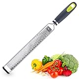 Zolmer® Premium Zester Reibe mit Ergonomischem Griff - Extra Scharfe Küchenreibe aus Edelstahl - Käsereibe - Zitronenreibe - Spülmaschinenfest