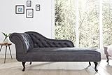 Casa Padrino Chesterfield Recamiere/Chaiselongue Antikgrau aus dem Hause Wohnzimmer Chaiselongue