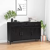 TALCUS Möbel mit Sideboard schwarz 110x35x70cm aus recyceltem Kiefernholz
