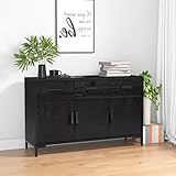 TALCUS Möbel mit Sideboard schwarz 110x35x70cm aus recyceltem Kiefernholz