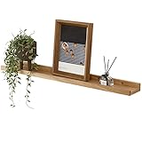 Gieanoo Bilderleiste Holz,50cm Rustikales Eiche Massiv Schweberegal Wandregal gewürzregal Wand regalbrett Hängeregal Ideal für Wohnzimmer Schlafzimmer kinderzimmer Badezimmer Büro Breitere Version