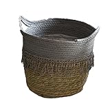 1 Stück gewebter Aufbewahrungskorb, Blumenbeet-Dekoration, Heimdekoration, Blumentopf-Korb, Seegras-Blumentopf, Garten-Pflanzgefäße, Rattan-Blumentopf, Rattan-gewebter Korb, Haushalts-Aufbewahrun