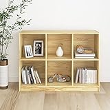 ZQQLVOO Bücherregal 104x33x76 cm Massivholz Kiefer, Aufbewahrung DVD + CD-Regal, Raumteiler für Büro, Wohnzimmer, Bücherregal