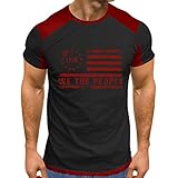 Oversized Tshirt Herren Rundhals Kurzarm Lose Sommer Oberteile Herren Langarm/Kurzarm Classics Herren T-Shirt Slim Fit T-Shirt Sport Casual Lang Tops (Red, XXXL)