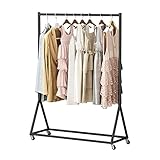 PiurUf Rollregal Aus Metall, Garderobenständer Für Kleidung, Für Boutique-Einzelhandel Oder Schlafzimmer, Platzsparend/Black/150 * 40 * 155Cm