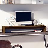 TALCUS Möbel mit Monitorständer Honigbraun 100x27x15cm Massivholz Kiefer