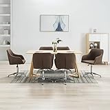 INLIFE Esszimmerstühle Drehbar 6 STK. Braun Stoff,Braun,42.93KG,278434