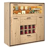 INSPINK Sideboard, Eleganter Weinschrank mit Doppeltüren, Glasregal und Weinhalterung - Perfekte Aufbewahrung in einem stilvollen Sideboard.