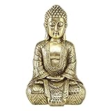 Boltze Buddha Figur sitzend (Höhe 30 cm, Statue aus Kunstharz gold, Feng-Shui Deko, Dekoration / Geschenkidee, für Innen- / Außenbereich) 1016132