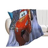 Lightning McQueen Microfaser Decke, Flanelldecke Flauschige Decke, Bequeme Decke Sofadecke Reisedecke,3DDigitaldruck Decke 40x50in(100x130cm)