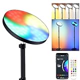 Hslifoyu Smart RGB +IC LED Stehlampe, Deckenfluter, Doppelseitige Beleuchtung Eckleuchte, Superhelle 24W/2400LM Stehlampe mit Musik DIY App Multicolor Stehlampen für Wohnzimmer Schlafzimmer -70'