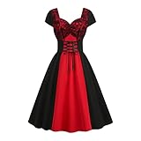 Damen Halloween Kostüm Viktorianisches Kleid Vintage Abendkelid Mittelalterliches Kleier Gothic Kleidung Karneval Partykleid Renaissance Ballkleid Cosplay Cocktailkleid Trachtenkleid für Geschenk