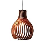 Opis PL2 – Braune Deckenlampe Holz (Ø28cm) / Boho Lampe/Pendelleuchte Holz/Deckenlampe Boho/Hängelampe Holz/Lampe Boho/Lampe Holz/Deckenlampe Skandinavisch/Boho Deckenlampe/Korb Lampe