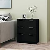 BULANED Sideboard, Schlafzimmer Kommode, Komodenschrank, Küchenschrank, Commode, Flurkommode, Schlafzimmerkommode, Schrank, Schwarz 60x30x70 cm Holzwerkstoff