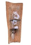 Echt Antiker Dachziegel Wandkerzenhalter mit Glas Windlicht