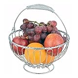 OQHAIR Obstkorbschale, kreativer Obstkorb aus Edelstahl, tragbare Obstschale, Abflusskorb für Wohnzimmer, dekorativ für Tischtablett (einfarbig b)