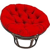 SUYUDD 48-Zoll-rotes Kissen, Nur Baumwolle, Abgerundetes Tufting-Stuhlkissen, Bodenkissen, Plüsch, Dick, Bequem, Einfarbig, Für Büro, Wohnzimmer, Balkon