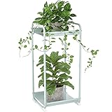 APEXCHASER Pflanzenständer, Blumenständer, 2-stufige Blumentreppen, Blumenständer metall, Plant stand, Blumensäule mit rutschfeste Füße, Blumenregal für Wohnzimmer,Balkon, Schlafzimmer, Grün