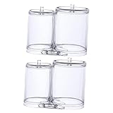 Cabilock 2 Stück Siamesische Aufbewahrungsbox Acryl-Wattepad-Spender Badezimmer-Dekorationen Kleine Gläser Kunststoff-Organizer-Box Zahnpasta-Spender Acryl-Aufbewahrungsbox