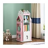 AOKLEY Bookcase 360 ° Kinder-Bücherregal Drehbares Bücherregal Creative Castle 360 ​​° drehbares Bücherregal Bodenstehendes Bücherregal Regal für Kinderzimmer Dekor