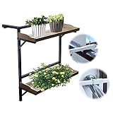 HRXQSHH Balkontisch Klappbar Balkongeländer Tisch Hängetisch Balkon Klapptisch Tisch Zum Einhängen Balkon (LxBxH) 60x20x68cm (Color : Black)