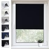 Buseu Verdunklungsrollo ohne Bohren 100x220cm (BxH), Schwarz Verdunkelungsrollo Klemmfix Thermorollo, Sichtschutz & Sonnenschutz Rollos für Fenster ohne Bohren