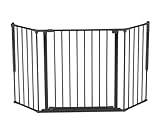BabyDan Flex M, 90-146 cm, Kaminschutzgitter/Treppenschutzgitter/Raumteiler, Schwarz, Made in Denmark - Babygitter/Schutzgitter (Haustierschutzgitter/Hundeabsperrgitter/Hundelaufstall)