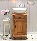 Landhaus-Waschtisch Gäste WC Bad | Unterschrank mit Waschbecken | Badmöbel Nostalgie Shabby Chic