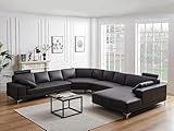 LINEA SOFA Wohnlandschaft Leder - Ecke Links - Braun - Donatello II