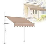 Markise für Terrasse, Sonnenschutz Balkon, Einziehbare Markise, für Türen Manuell Einziehbar, Wasserdicht und Sonnenschutz (Color : Beige, Size : 1.2x3.5m/47.2x137.8in)