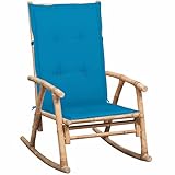 YUMENG Schaukelstuhl mit Auflagen, Sessel Wohnzimmer, Schaukelsessel, Stillsessel, Schwingsessel, Tv Sessel, Ohrensessel, Rocking Chair, Relaxsessel, Bambus