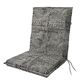 Doppler Auflage für Niederlehner Spot grau Love I Gartenstuhl-Polster 100x48x5cm aus Baumwolle & Polyester I Sitzauflage weich & bequem I Sitzkissen zum Festbinden an Gartenstuhl