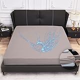Arcona Matratzenschoner 90 x 200, Spannbettlaken Stil Matratzenschoner, Wasserdicht Matratzenschoner - 90x200, Wasserdichter und Atmungsaktive Matratzenbezug, Nässeschutz Waschbar Bettlaken (Grau)