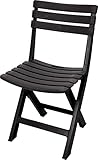 Spetebo Robuster Kunststoff Klappstuhl - anthrazit - Gartenstuhl Bistrostuhl Balkonstuhl Campingstuhl