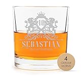 Whiskey Glas mit Gravur (Name & Datum) Personalisiertes Whiskyglas als Exclusive Geschenk für Whiskyliebhaber, Männer, Ehemänner und Väter (Modell 3)