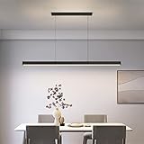 Mikeru 100 cm moderne lineare LED-Pendelleuchte, schwarze Küchen-Pendelleuchten über der Insel, 0,1 % - 100 % dimmbar, mit Fernbedienung (ohne Batterien) für Kücheninsel, Esszimmer