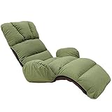 MKYOKO Klappbarer Lazy Sofa-Stuhl, stilvoller Sofa-Couch-Betten-Loungesessel mit Kissen, Fernsehen, Lesen, Mittagspause, Outdoor-Reisen (Farbe: Braun) (Grün C)