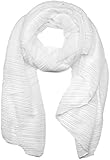 styleBREAKER Damen Schal Einfarbig mit fein gekreppter Oberfläche, leichtes Tuch, Plissee, Plissee-Falten 01016107, Farbe:Weiß