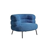 KIZQYN Einzelsofa Plüsch-Sofa-Stuhl Beige Wohnzimmer-Balkon-Freizeit-Stuhl Einfacher einzelner Sofa-Stuhl Weiches bequemes Sofa Schlafsessel Sofabett (Color : Blauw)