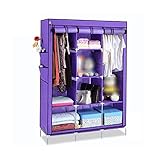 WIQUYBML Stoff-Kleiderschrank, tragbarer Schrank, Aufbewahrung, Kleidung, Schrank, Schlafzimmer, Schlafsaal, offener Schrank, 130 x 46 x 175 cm (Größe: 130 x 46 x 175 cm, Farbe: B) (B 130 x