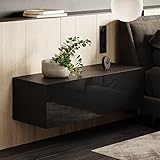 Planetmöbel Schlafzimmer Nachttisch Schrank 100 cm Schwarz