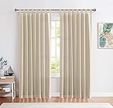 CKNY Voile Gardinen Schlaufenschal Fenster Vorhang Mit Schlaufen Halb Transparent Schlafzimmer Wohnzimmer 2 Stück 140 cm x 225 cm(B x H) Taupe