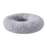 Katzenbett Donut Plüsch Haustierbett für Katzen und Hunde Rundes warme weiche Bequeme Hundehütte Hundesofa Katze Schlafen (38CM) passt in EIN 3kg schweres Haustier