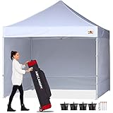 ABCCANOPY Pop-Up Pavillon Festival Sonnenschutz mit 4 Seitenteilen 3x3M Kommerzielle -Serien,Weiß