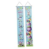 Vaguelly 1 Paar Ostern-Vorhang-Polsterbesatz Haustürdekorationen Frühlingsbanner Hochzeits-Türbanner Kaninchen-Ornament Osterbanner Für Haustür -Party-Dekoration