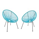 Ambientehome 2er Set Loungesessel Acapulco blau Sessel