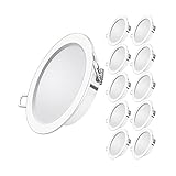 LED Einbaustrahler 230V Ultra Flach, 6W 646LM Neutralweiß 4000K, LED Spots Decke Slim, Rund Einbauleuchten Deckenstrahler, LED Downlights Set für Wohnzimmer Innenbereich, 10er Set